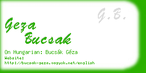 geza bucsak business card