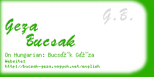 geza bucsak business card